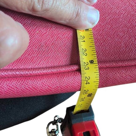 Merona Purse Red Leather 2 Compartment Double Handle Shoulder Satchel Bag - Picture 5 of 6